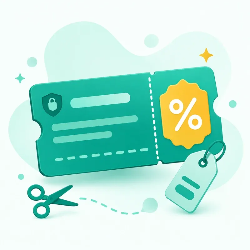 A discount coupon voucher with a percentage tag